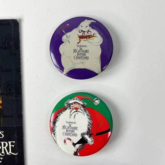 Nightmare Before Christmas Vtg Movie Promo Disney Lot Pins Button Frame Booklet - Picture 7 of 16